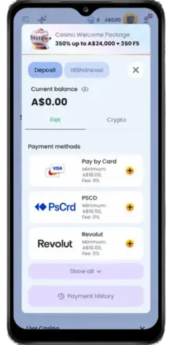 AUD Deposit In The Cashier