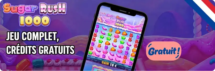 Les versions et payante de Sugar Rush 1000 demo côte à côte, avec des tables de paiement et des montants de gains identiques sur les deux écrans
