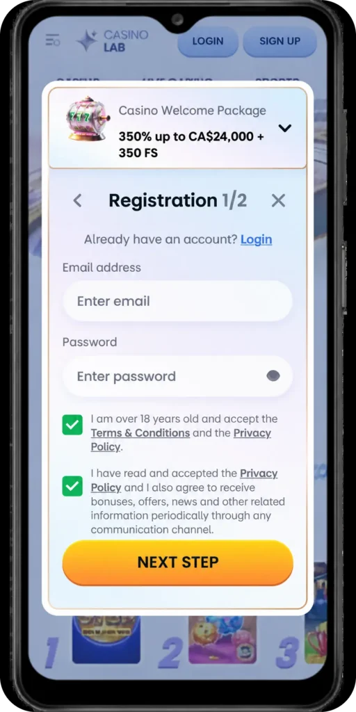 Sugar Rush 1000 Registration process